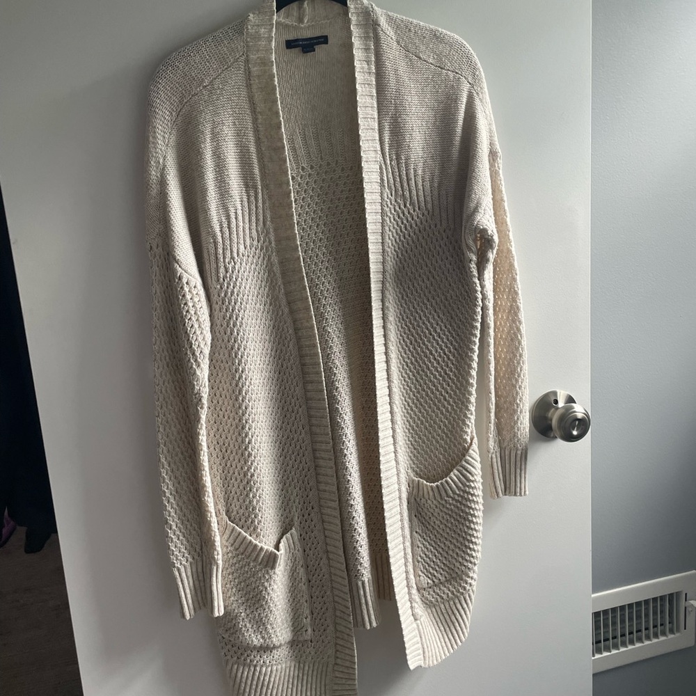 American Eagle Outfitters Cream Chunky Knit Cardigan